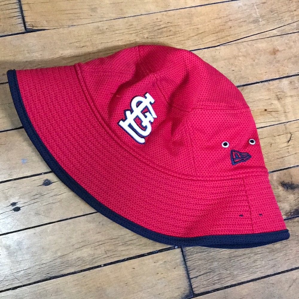 St Louis Cardinals New Era Red and Black Bucket Hat